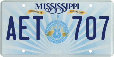 MS license plate AET707