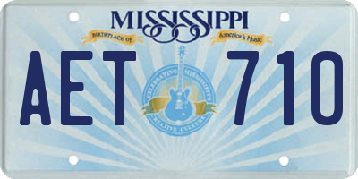 MS license plate AET710