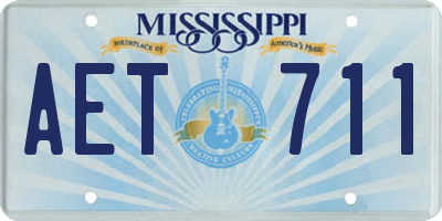 MS license plate AET711