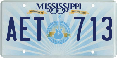 MS license plate AET713