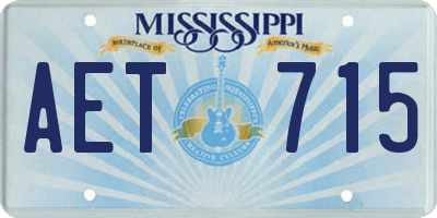 MS license plate AET715
