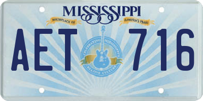 MS license plate AET716