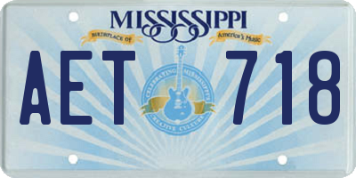 MS license plate AET718