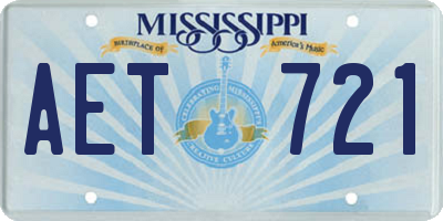 MS license plate AET721
