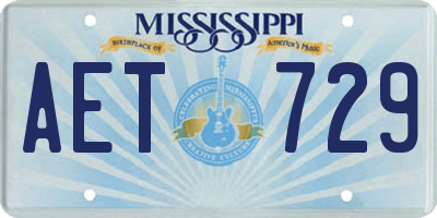 MS license plate AET729