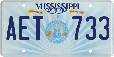 MS license plate AET733