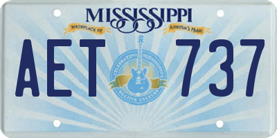 MS license plate AET737