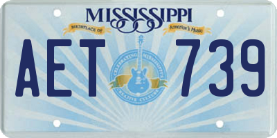 MS license plate AET739