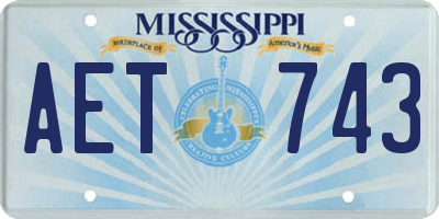 MS license plate AET743