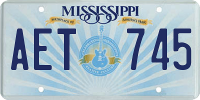 MS license plate AET745