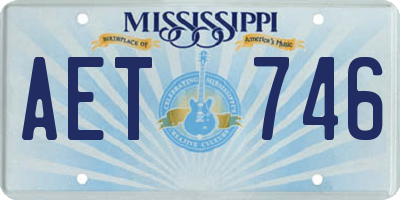 MS license plate AET746