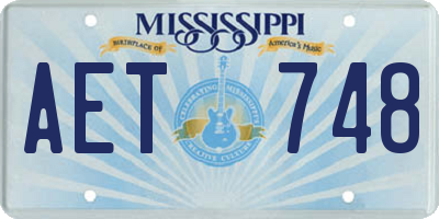 MS license plate AET748