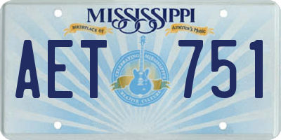 MS license plate AET751