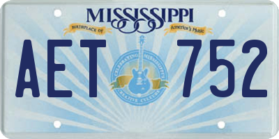 MS license plate AET752