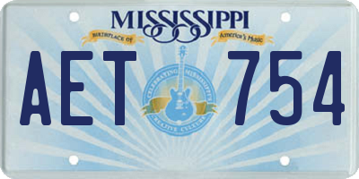 MS license plate AET754