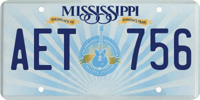 MS license plate AET756