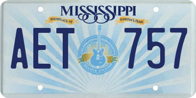 MS license plate AET757