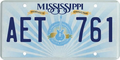 MS license plate AET761