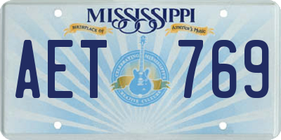MS license plate AET769