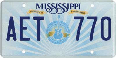 MS license plate AET770