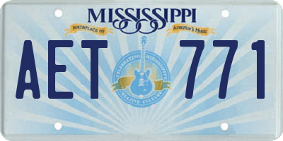 MS license plate AET771