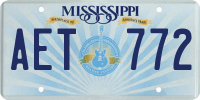 MS license plate AET772