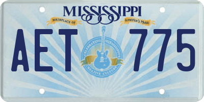 MS license plate AET775