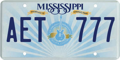 MS license plate AET777