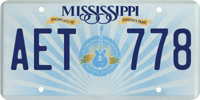 MS license plate AET778