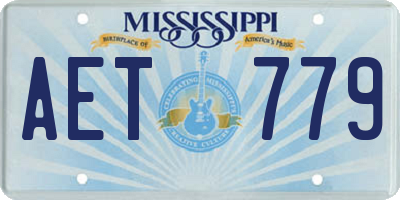 MS license plate AET779