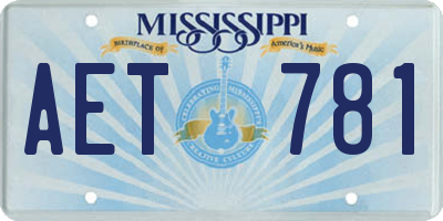 MS license plate AET781