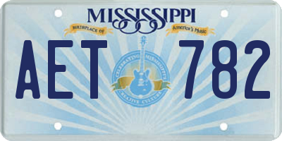 MS license plate AET782