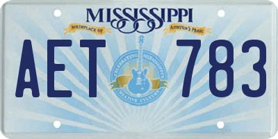 MS license plate AET783