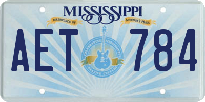 MS license plate AET784