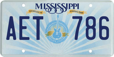 MS license plate AET786