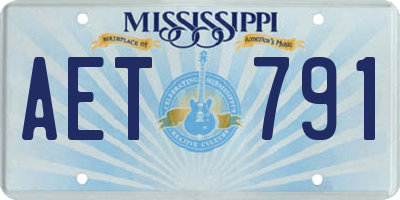 MS license plate AET791