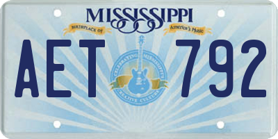 MS license plate AET792