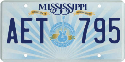 MS license plate AET795