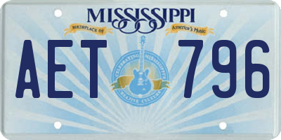 MS license plate AET796