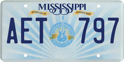 MS license plate AET797