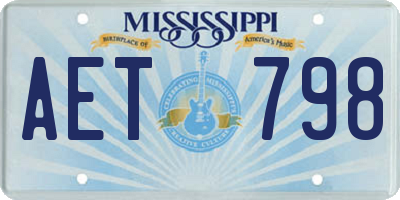 MS license plate AET798