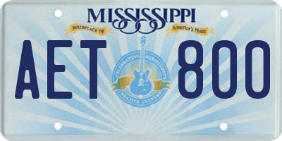 MS license plate AET800