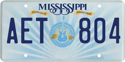 MS license plate AET804