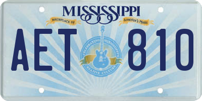 MS license plate AET810