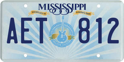 MS license plate AET812