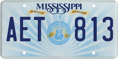 MS license plate AET813