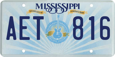 MS license plate AET816