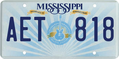 MS license plate AET818