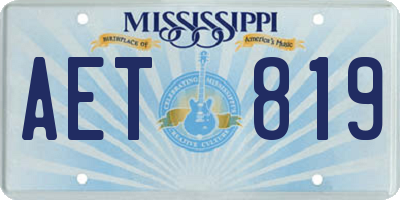 MS license plate AET819