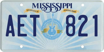 MS license plate AET821